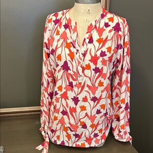 Violet & Claire Floral Blouse - Pink, Orange, Purple